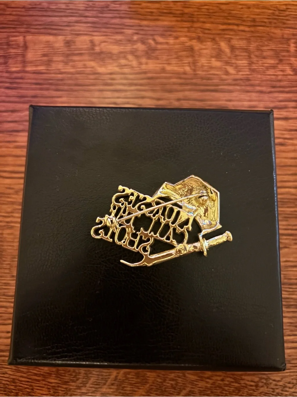“Nurses Call the Shots” Brooch Pin Gold Tone